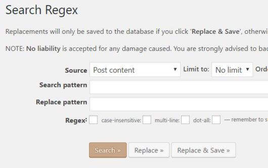 search regex